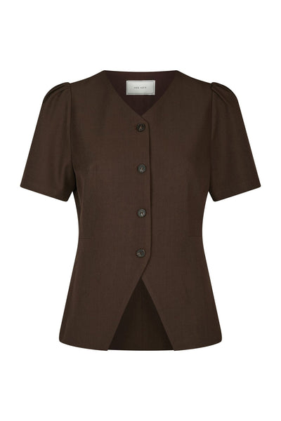 Jules Structure Blouse Mörkbrun - 165065 Thumbnail