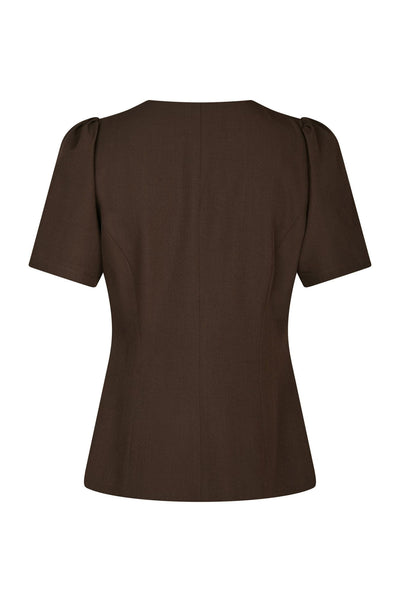 Jules Structure Blouse Mörkbrun - 165065 Thumbnail