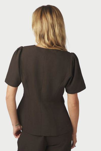Jules Structure Blouse Mörkbrun - 165065 Thumbnail